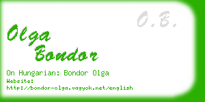 olga bondor business card